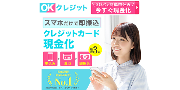 OKクレジットのサイトキャプチャ―