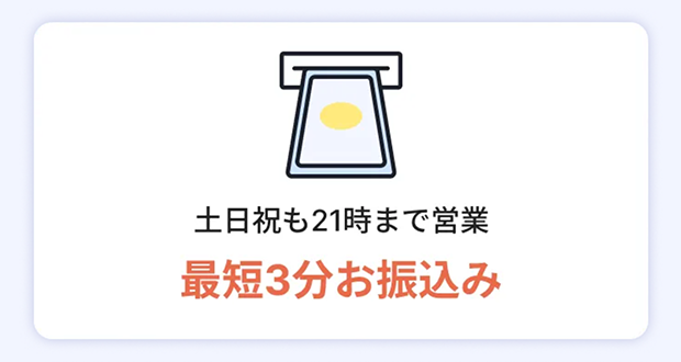オンラインキャッシュの振込時間